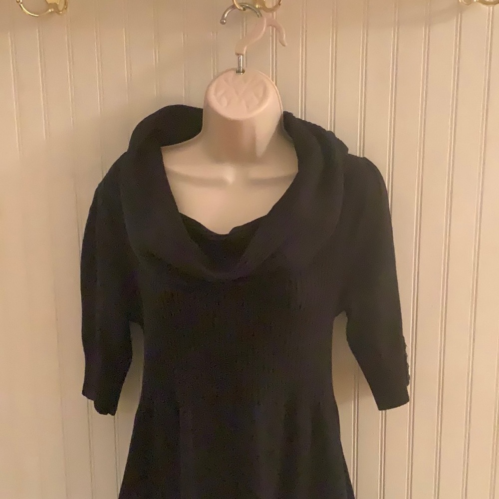 Sweaterdress w/ribbed bodice for slimming effect